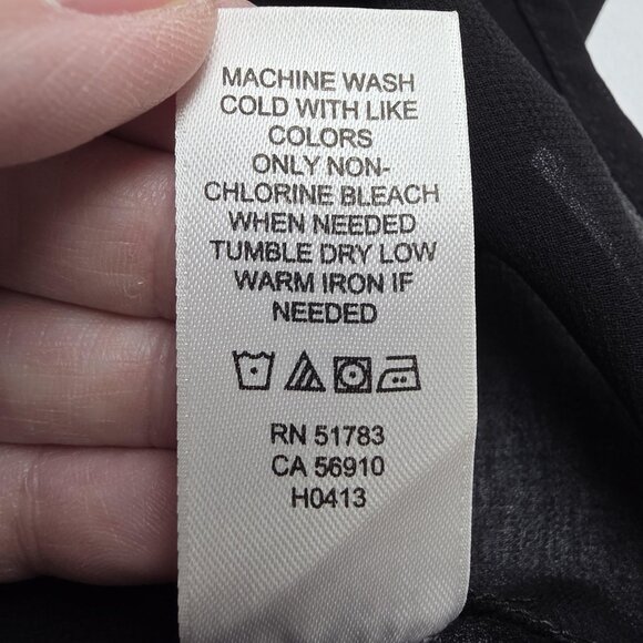 Maurices Shirt Womens 2X Black Sleeveless Button Sheer Leopard Trim Chiffon - Picture 7 of 9